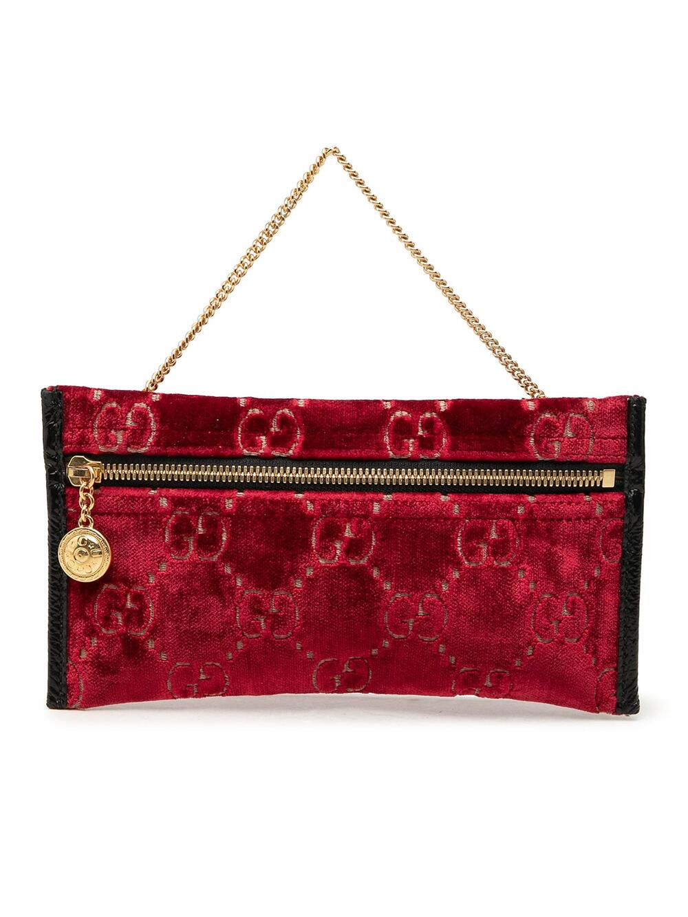 Gucci Gg Velvet Rajah Pouch Pre-Loved #367622G31B